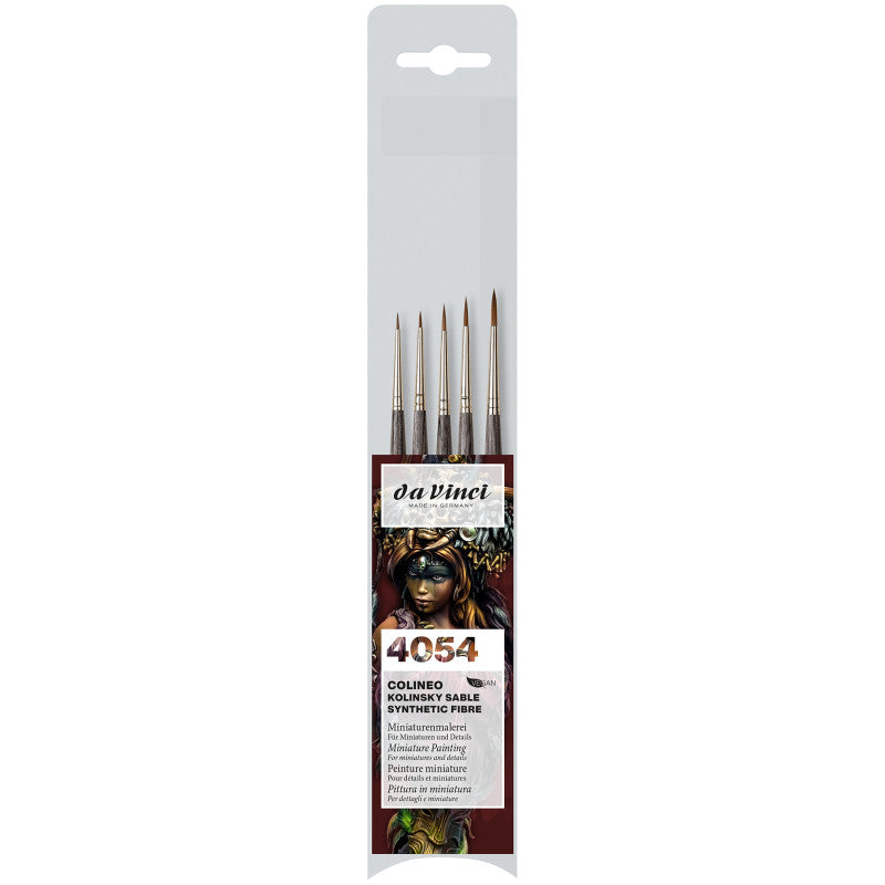 COLINEO Synthetic Red Sable, Details & Miniatures, 5 Brush Set