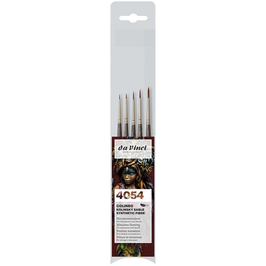 COLINEO Synthetic Red Sable, Details & Miniatures, 5 Brush Set