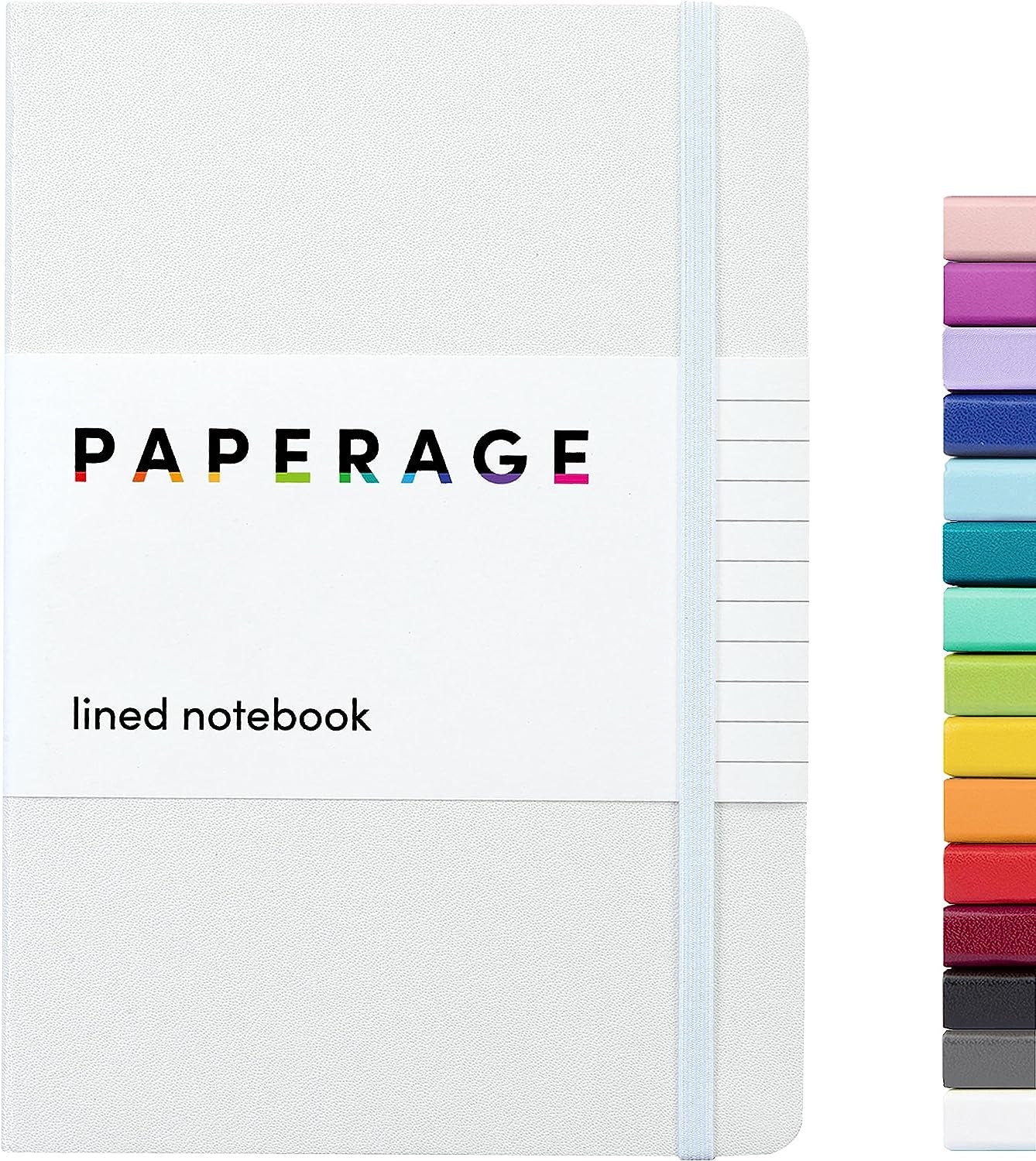 Lined Journal Notebook, (White), 160 Pages, Medium 5.7 Inches X 8 Inches - 100 GSM Thick Paper, Hardcover