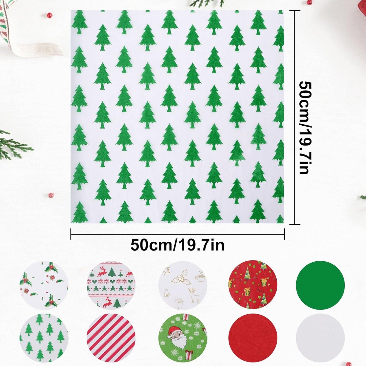 160 Sheets Tissue Paper, 19.7" X 19.7" Christmas Tissue Paper for Gift Bags, Xmas Tissue Paper for Gift Wrapping and DIY Gift Bags, Christmas Presents, Holiday Crafts (160)