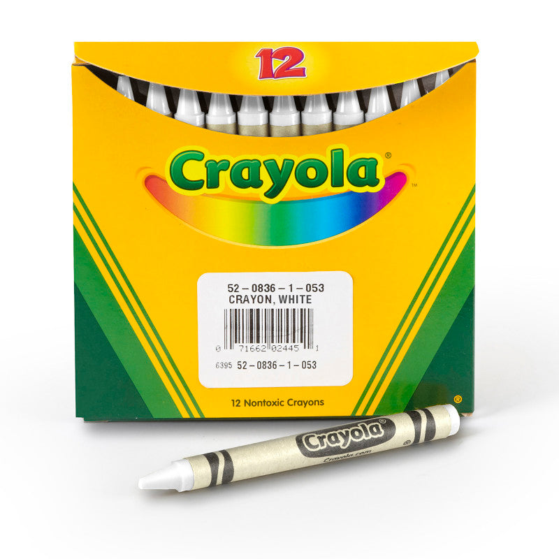 Bulk Crayons, Regular Size, White, 12 Count