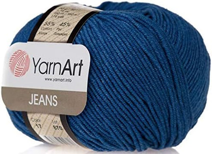 55% Cotton 45% Acrylic  Jeans Sport Yarn 1 Skein/Ball 50 Gr 174 Yds (1)