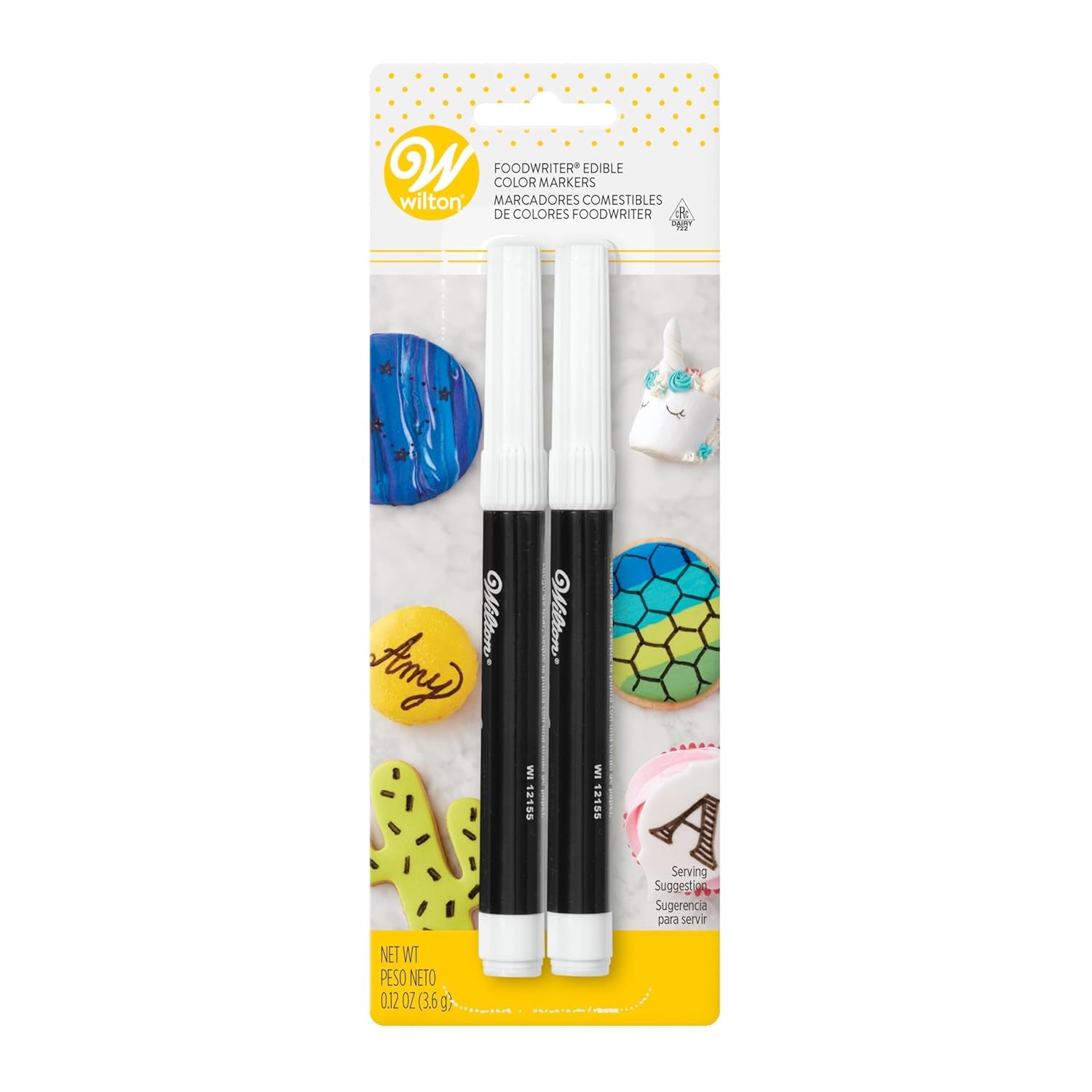 Black Food Marker, 2-Count Pack of Edible Markers, Ideal for Cookies and Cakes