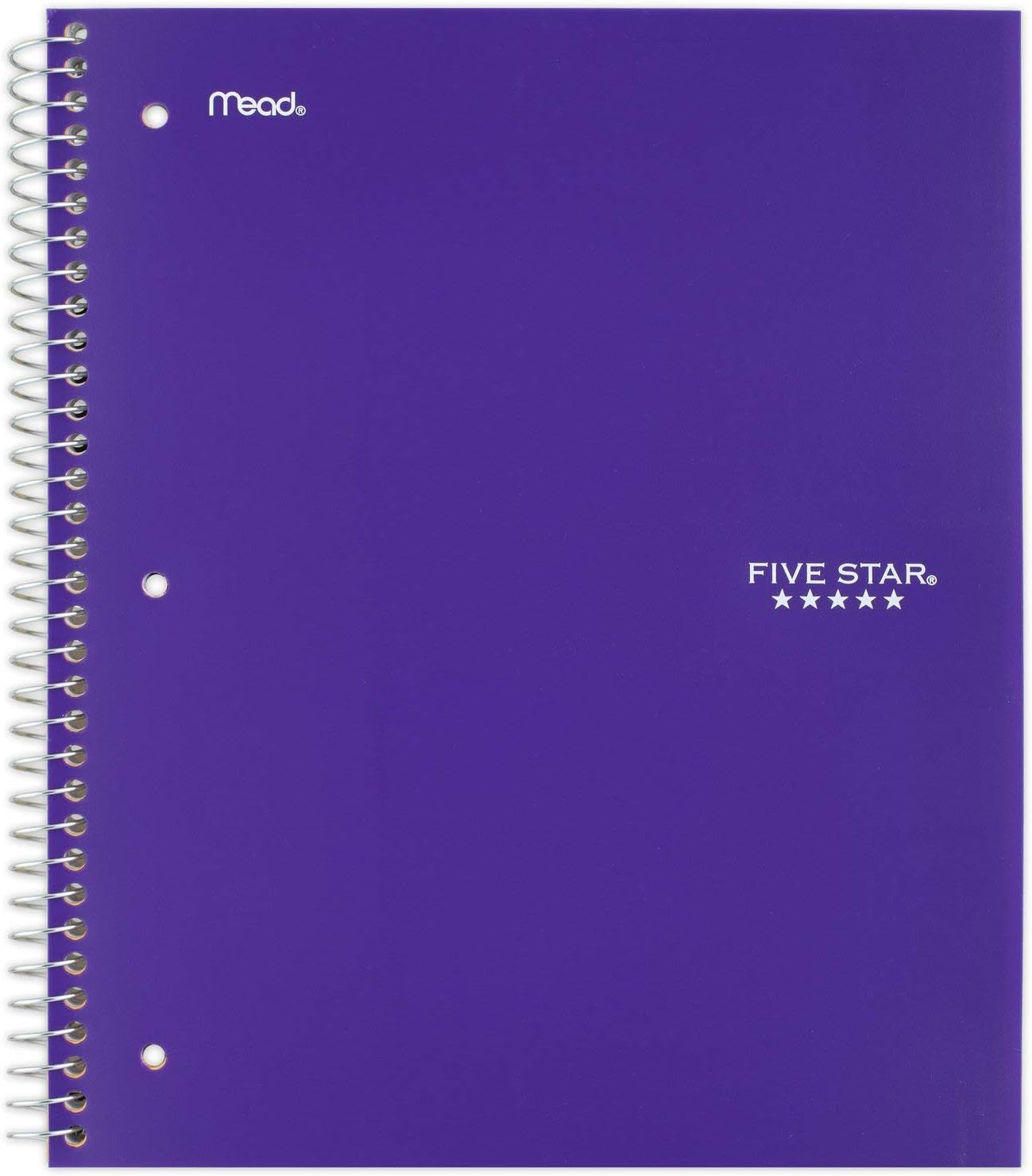 Spiral Notebook, 1 Subject, Wide Ruled Paper, 10-1/2" X 8", 100 Sheets, Assorted Colors, Color Will Vary, Office Product , 1 Count (05200)