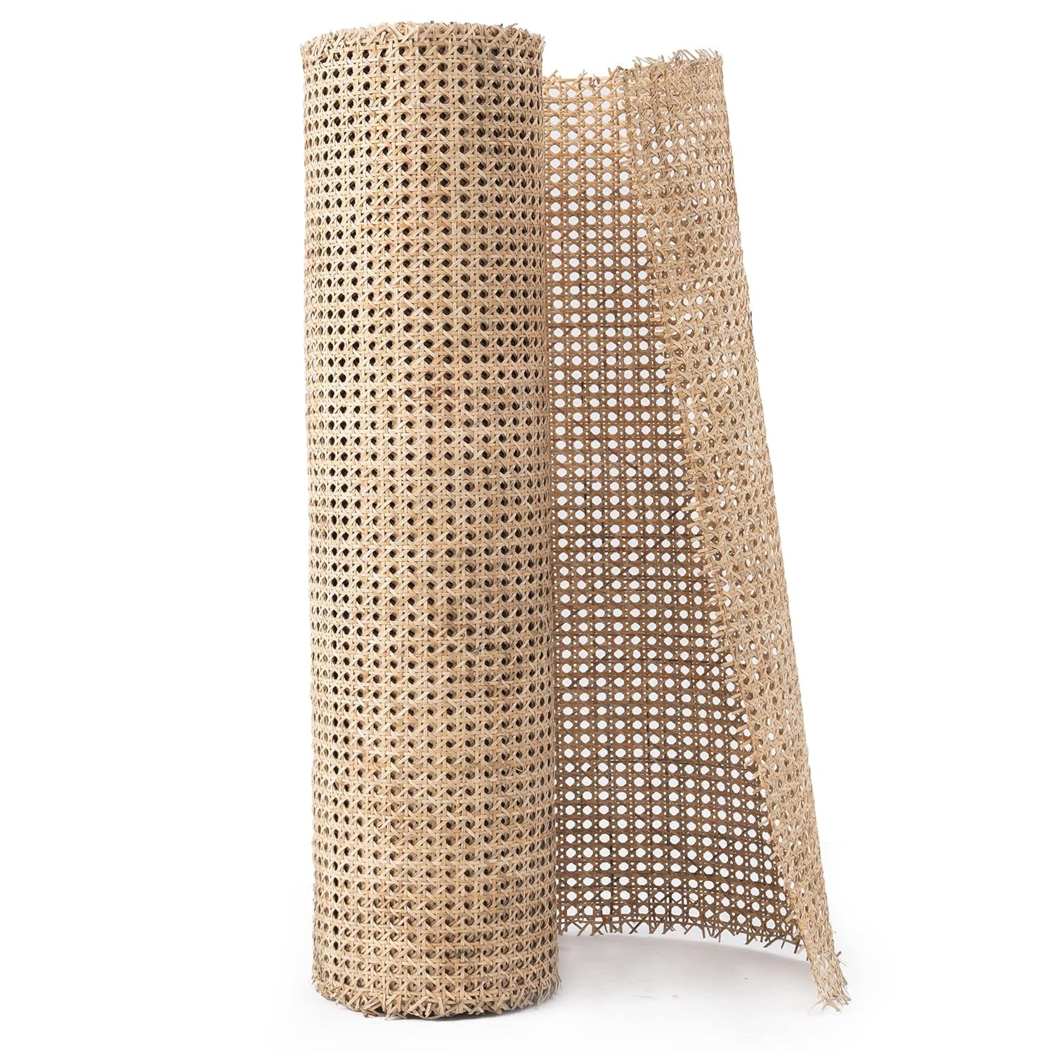 24" Width Natural Rattan Webbing for Caning Projects | 24" W X 5 Ft L | Pre-Woven Open Mesh Cane - Cane Webbing Sheet- Natural Rattan Cane Webbing Roll (5 FEET)