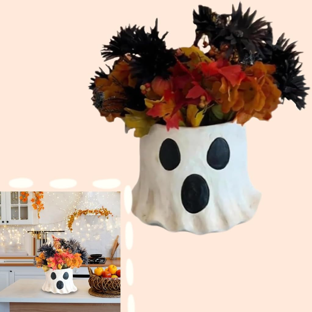 Halloween Candy Bowl, Halloween Cute Ghost Bucket,2024 Halloween Decorations,Halloween Vase,Ghost Bucket Vase (3Pcs)