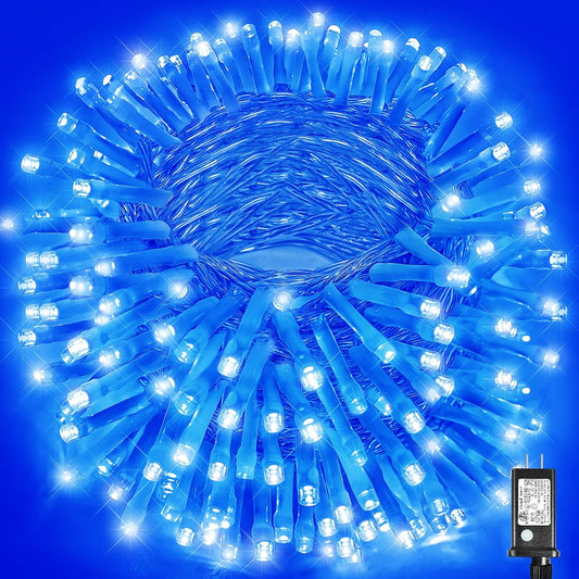 300 LED Christmas Lights Outdoor - 99Ft Extra Long Christmas String Lights 8 Modes Plug in Waterproof Fairy Lights with Timer Memory for Indoor outside Bedroom Home Party Decoration, Blue