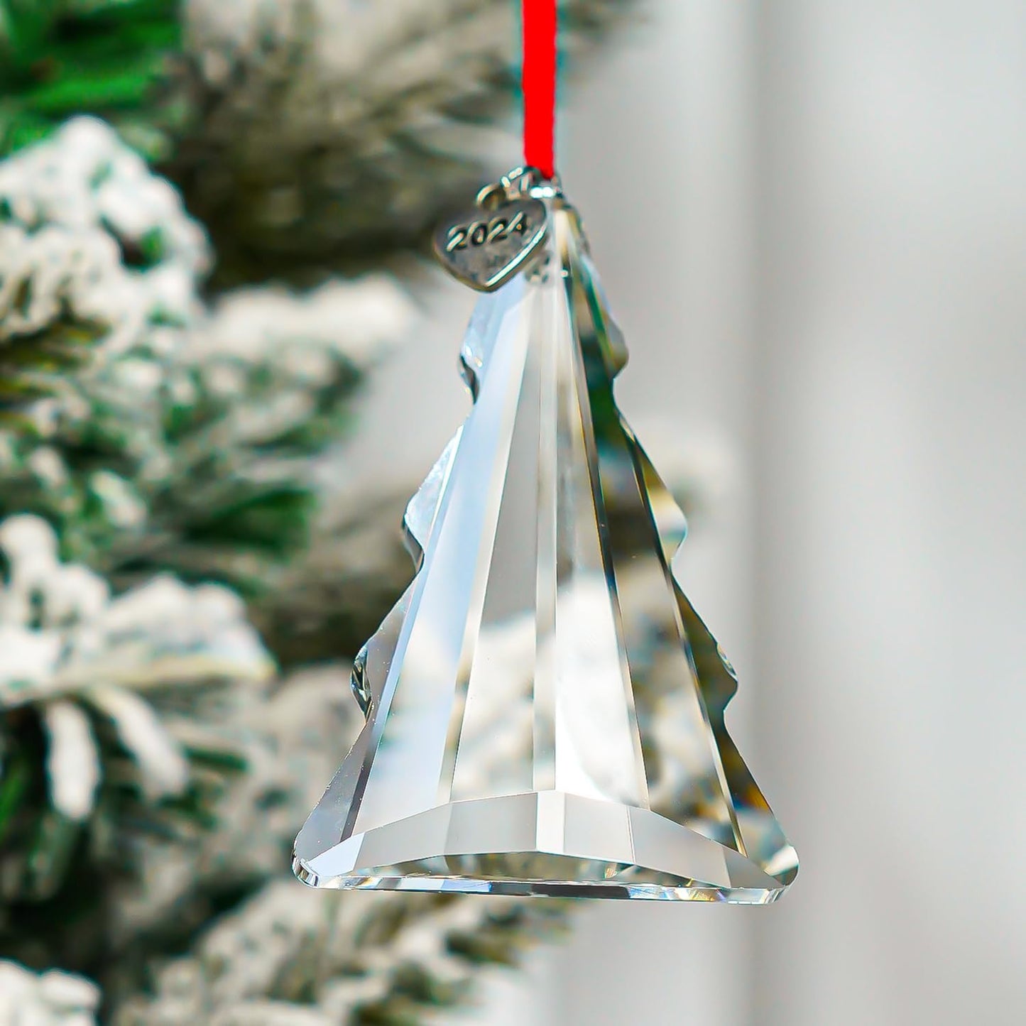 Clear Crystal Hummingbird Christmas Ornament Hummingbird Christmas Tree Ornaments Crystal Sun Catcher Hanging Gifts for Mother Lady Animal Lovers