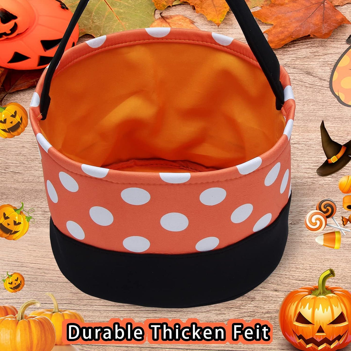 Halloween Trick or Treat Bag Halloween Candy Bucket Fabric Tote Gift Candy Bag Halloween Party Favors