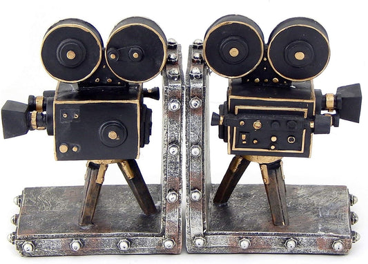 26287 Vintage Camera Bookend Old Style Antiques Movie Film Book Ends 7 Inch