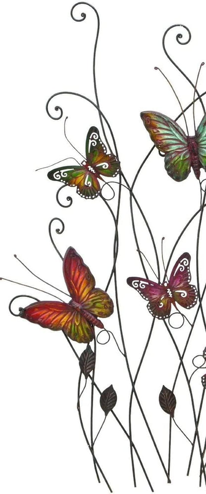 Colorful Butterflies Metal Wall Art Decor, 32" X 20"