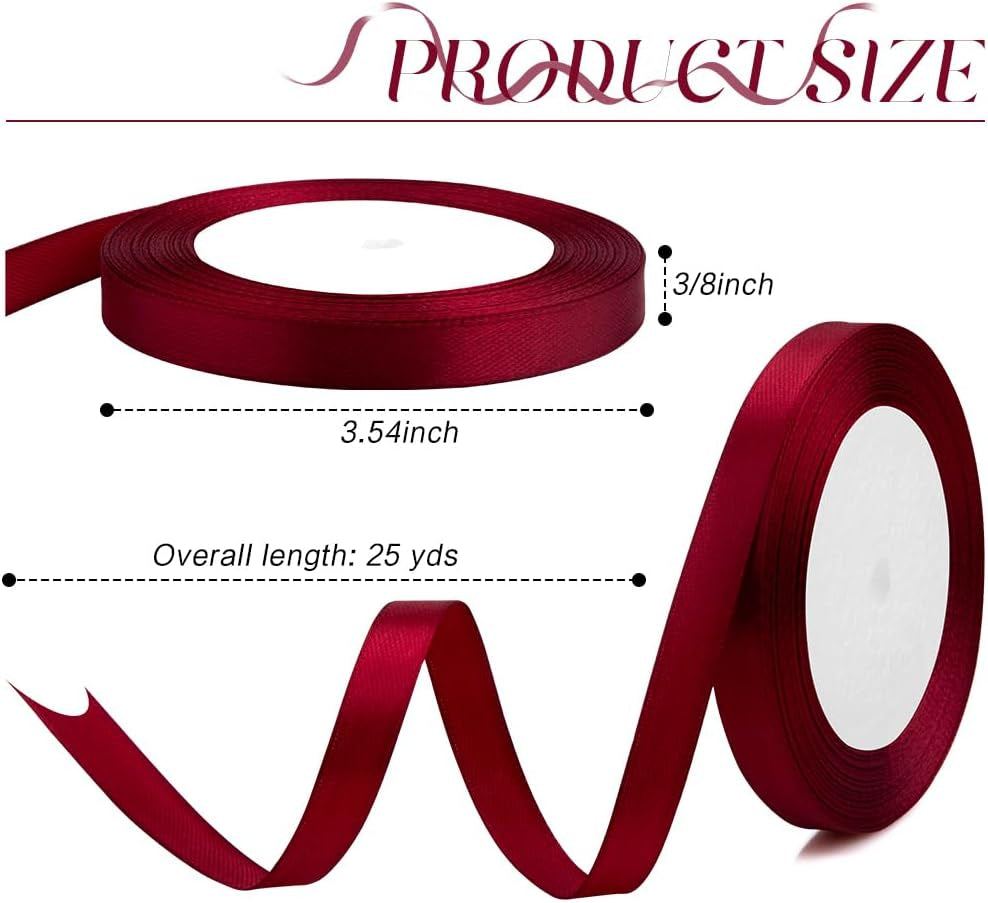 Black Ribbon for Gift Wrapping 3/8 Inch 25 Yds Halloween Ribbon Fall Ribbon Ribbon for Flower Bouquet Fathers Day Thin Ribbons for Crafts Christmas Tree Black Satin Ribbon for Hair Graduation Wedding