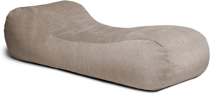 Arlo Chaise Lounger Foam Bean Bag Chair - Premium Chenille, Beige