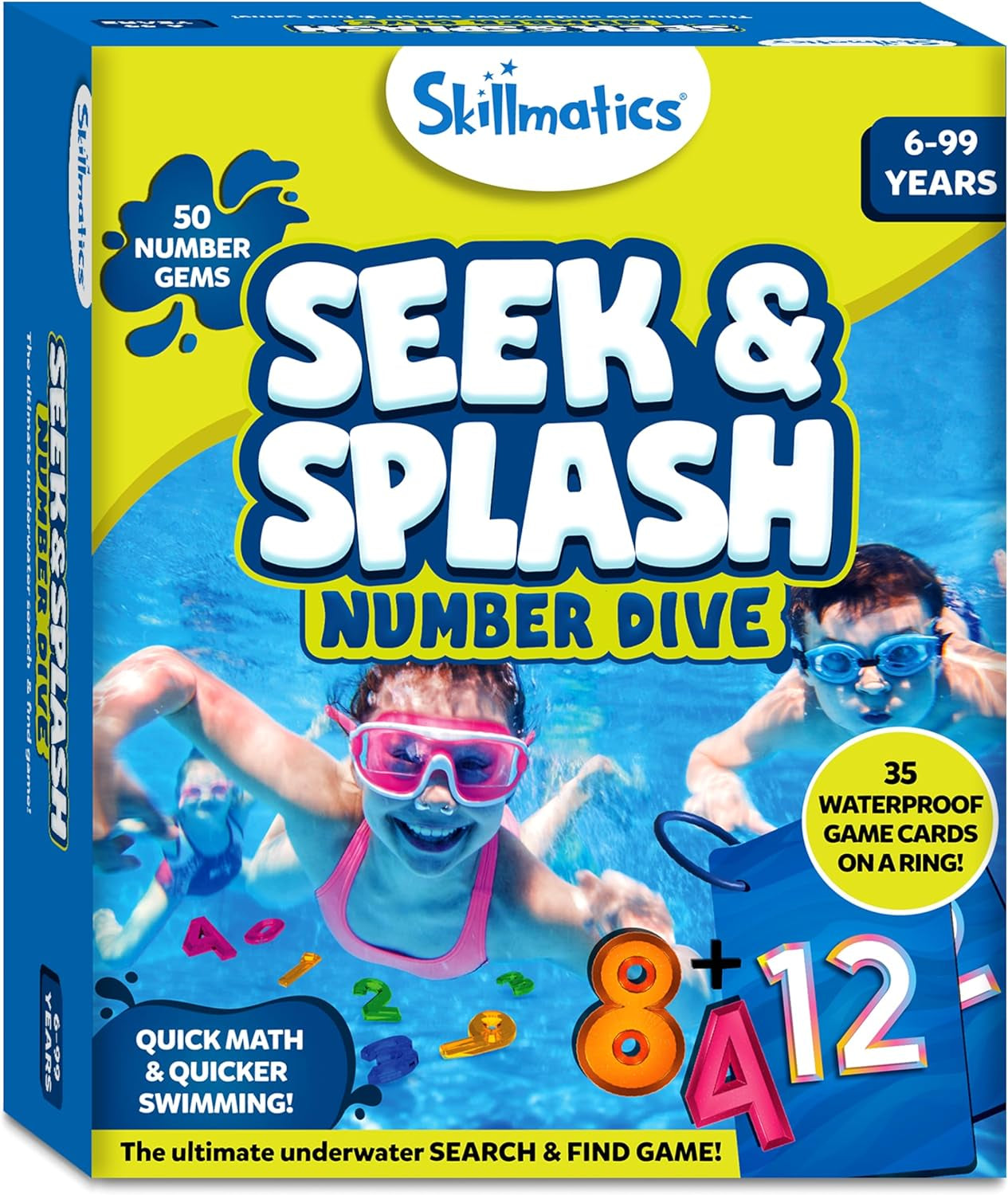 Seek & Splash Diving Gem Toys - Swimming Pool Toys for Kids, Search and Find Math Game, Gifts for Boys & Girls Ages 6, 7, 8, 9 & Up