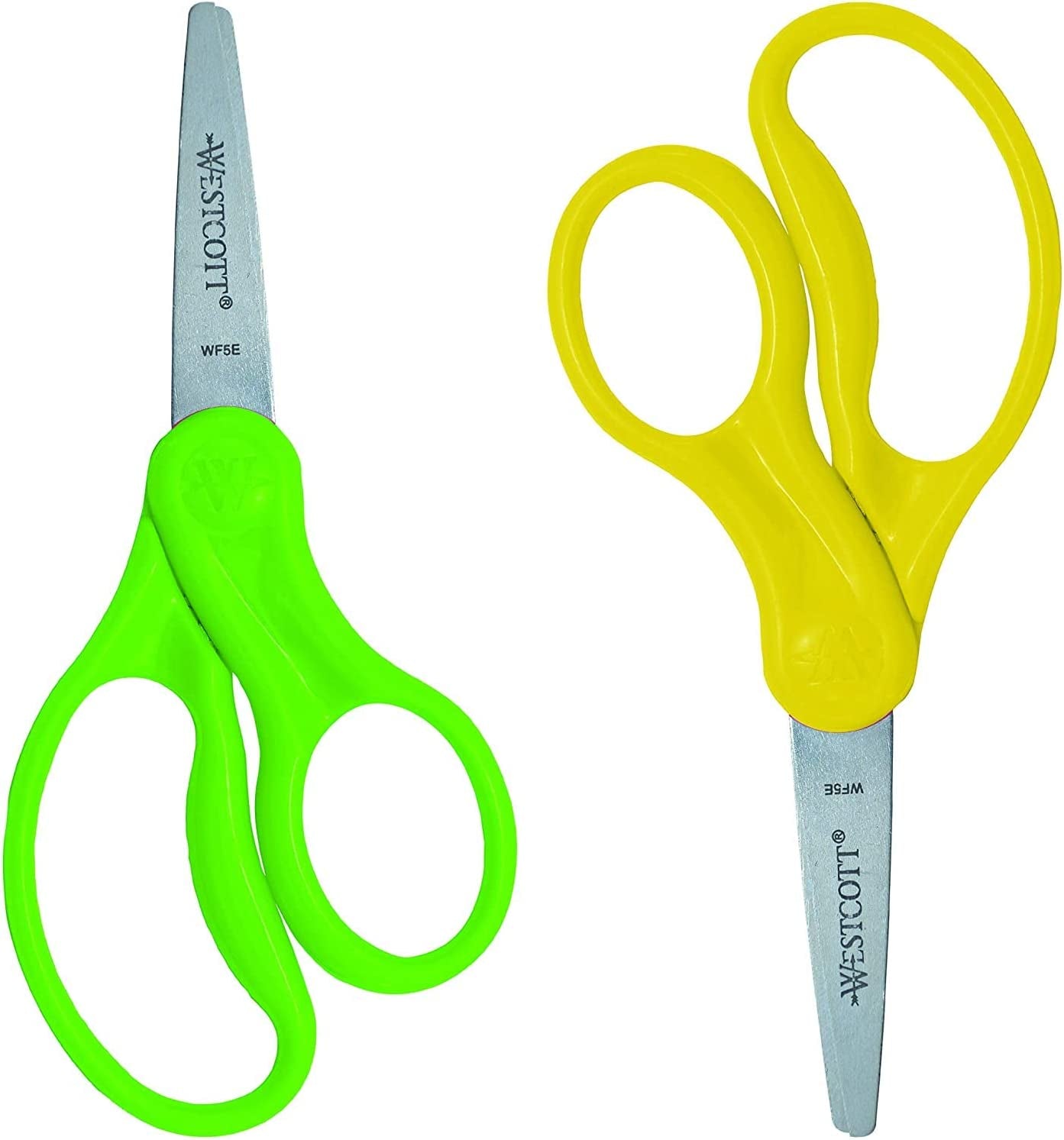 13168 Right- and Left-Handed Scissors, Kids' Scissors, Ages 4-8, 5-Inch Blunt Tip, Assorted, 2 Count (Pack of 1)