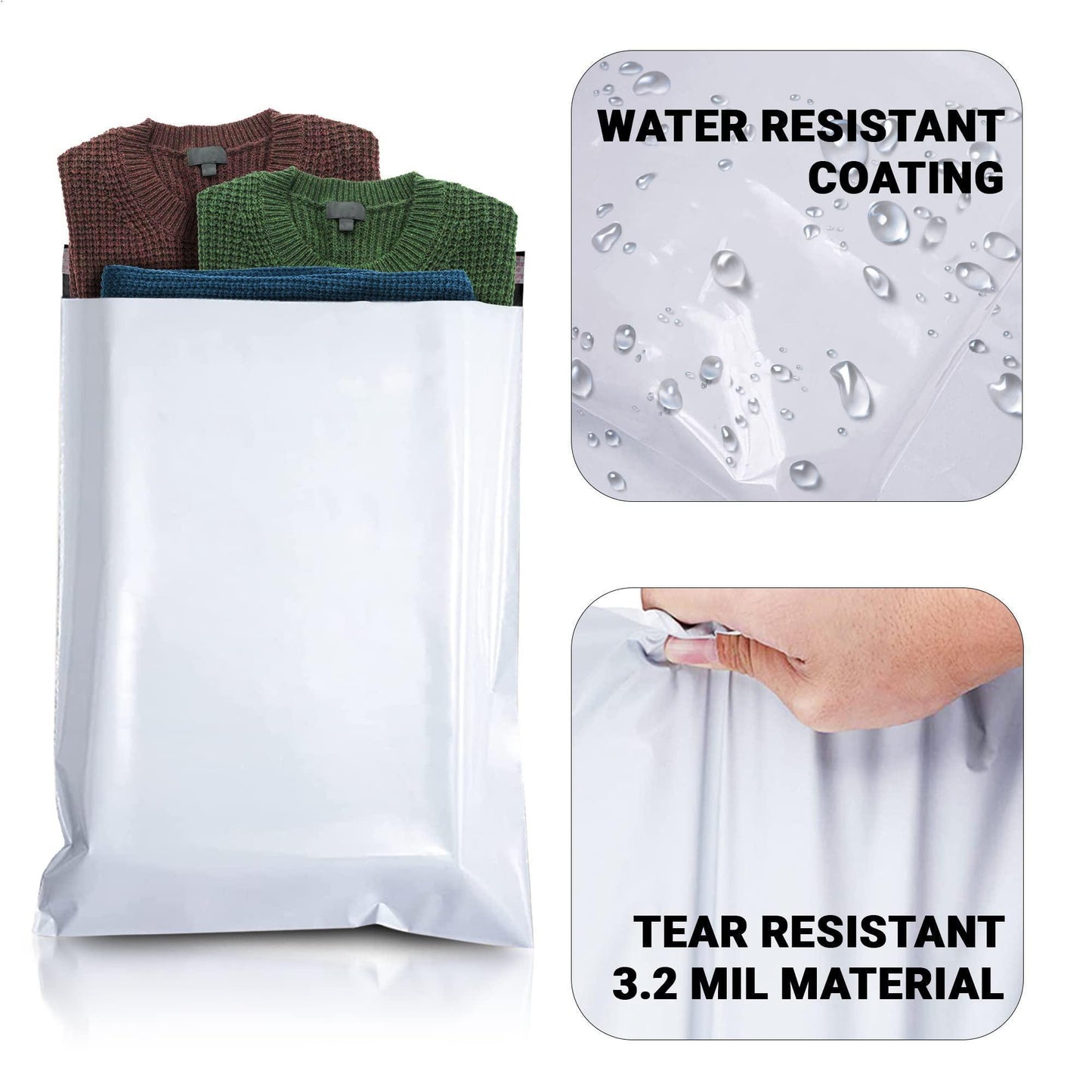 White Poly Mailers 19 x 24 Peel and Seal Poly Shipping Bags for Small Business