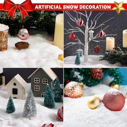 12Oz Fake Snow Decoration Xmas Artificial Snow, 320G Plastic Fake Snowflakes for Christmas Tree Decoration Holiday Decor and Winter Displays