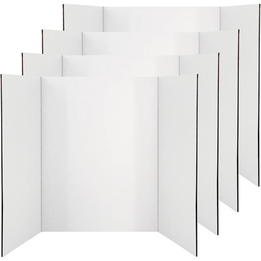 Trifold Poster Board, Presentation Board, 36" x 48", White, Pack of 4