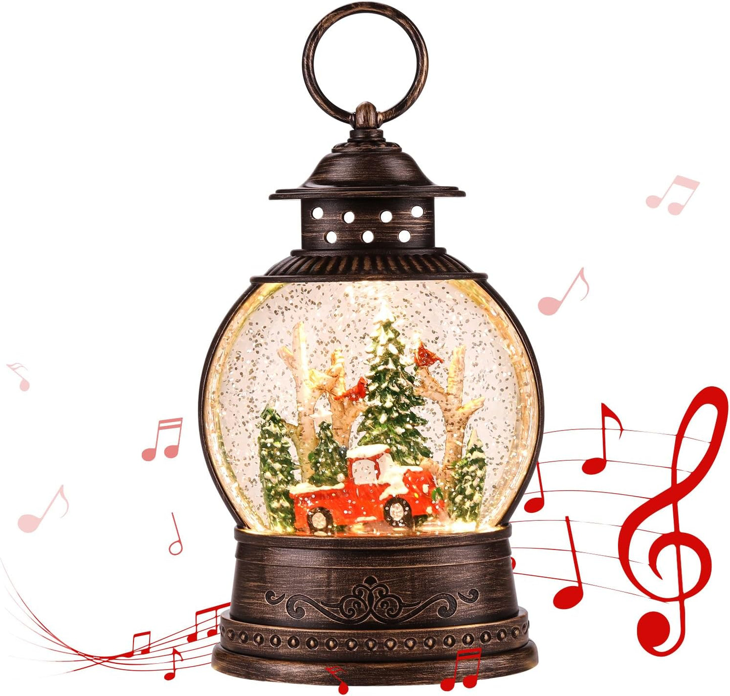 Christmas Decorations Christmas Lantern,Christmas Snow Globes,6-Hour Timer Christmas Decoration Lantern Snow Globe Lanterns Table Decoration Christmas Decorations Indoor Xmas Gifts (Pickup Truck)