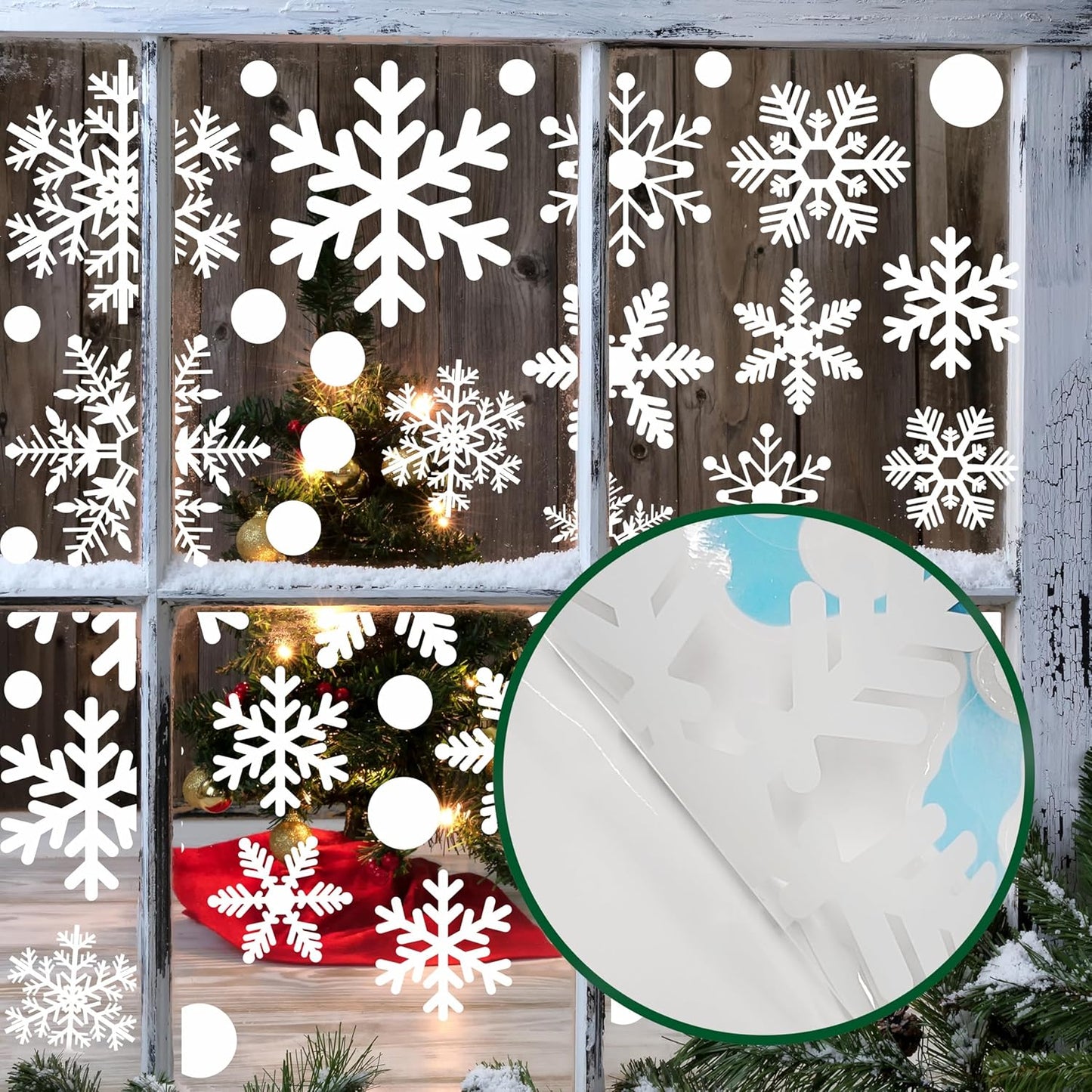 321Pcs Christmas Window Clings for Glass Windows 9Sheets Christmas Window Decals Snowflakes Christmas Decorations Christmas Window Stickers for Kids Holiday Window Clings Winter Decorations