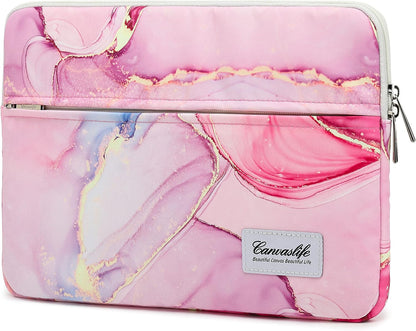 Pink Marble Pattern 13 Inch Canvas Laptop Sleeve with Pocket 13 Inch 13.3 Inch Laptop 13 Case13 Sleeve