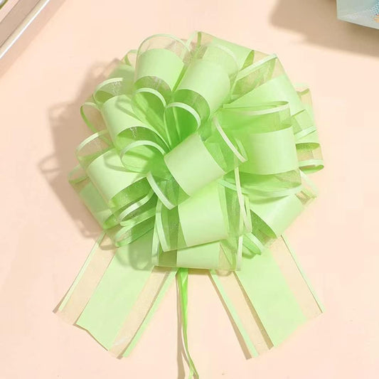 6 Pieces Pull Bows Wrapping Pull Bows for Gift Wrapping, Christmas, Party Birthday Gift Wedding Ribbon Bows for Wrapping Boxes or Flower Decorations (Fruit Green)