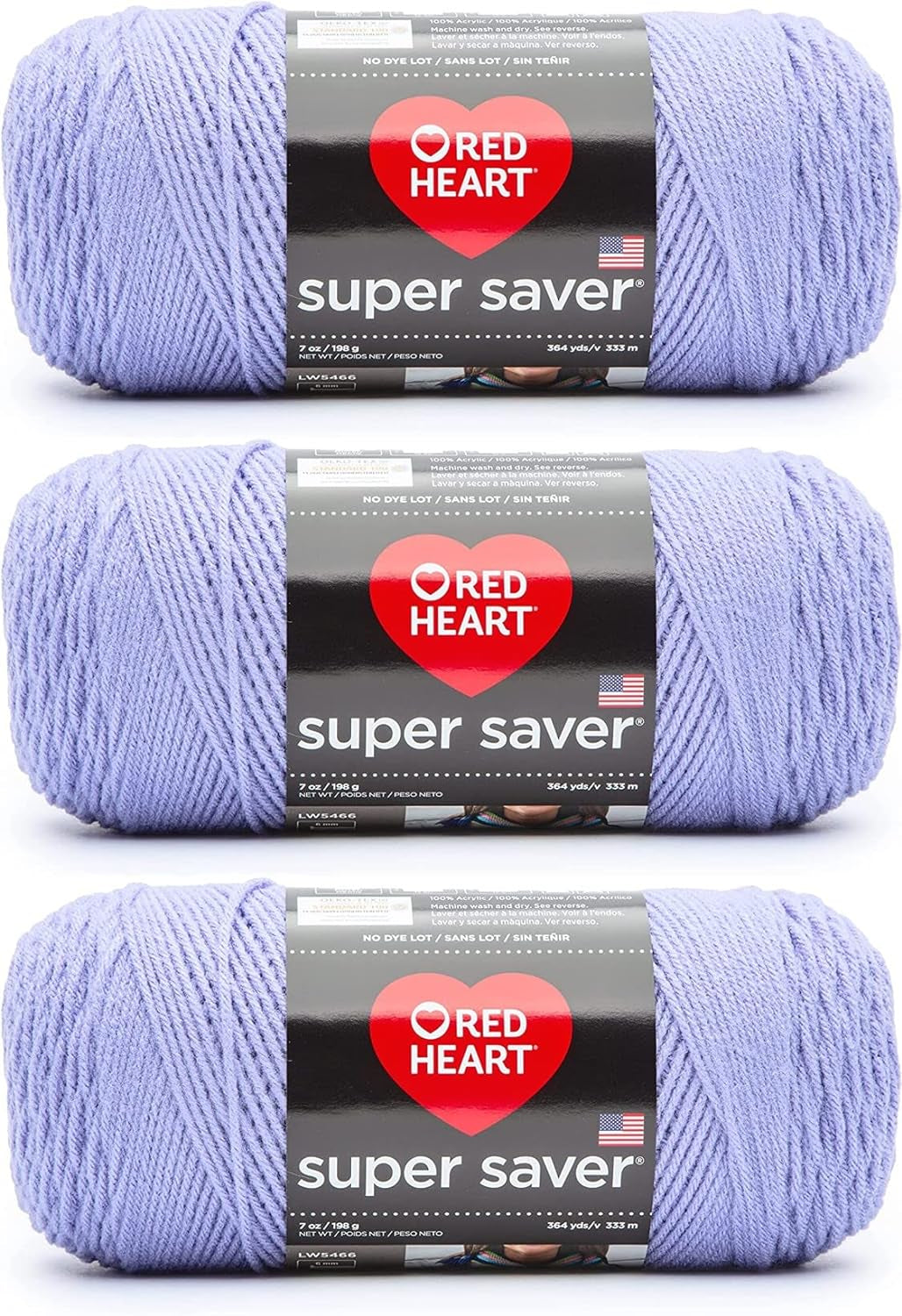 Super Saver White Yarn - 3 Pack of 198G/7Oz - Acrylic - 4 Medium (Worsted) - 364 Yards - Knitting/Crochet