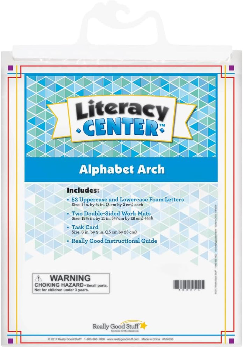 Alphabet Arch Literacy Center - Letter Recognition Activity - Includes 2 Play Mats, Foam Letters, Task Card Size 9" by 6", Instructional Guide, and Storage Bag