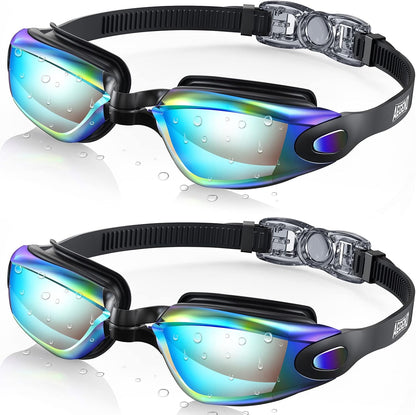 Swim Goggles, 2 Pack Swimming Goggles No Leaking Adult Men Women Youth