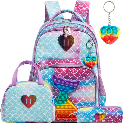 Backpack for Girls Elementary Preschool Kids Lunch Box for School