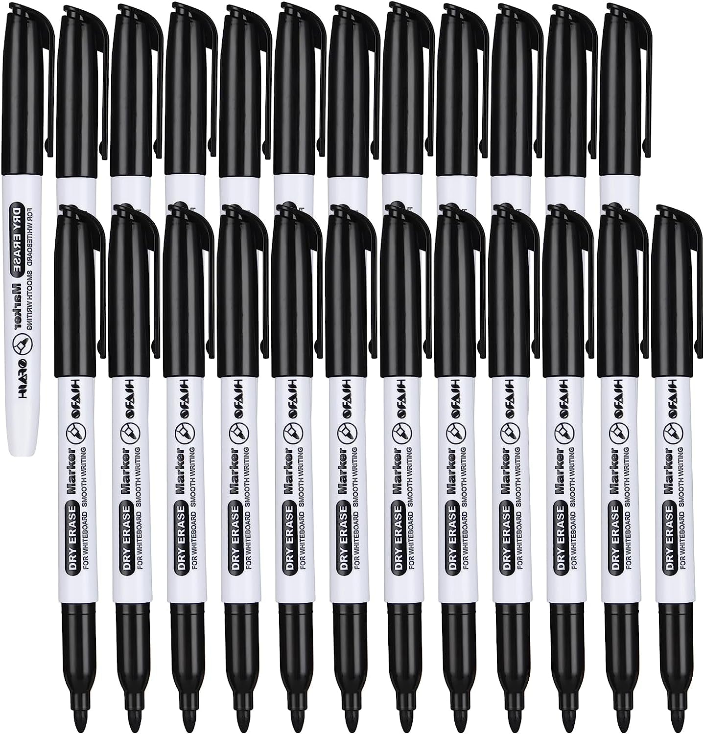 Fine Tip Dry Erase Markers - 24 Pack Green Whiteboard Erasable Markers Bulk for Kids Adults, Ideal for Classroom School Office Home Use on White Board, Non-Toxic Easy Clean