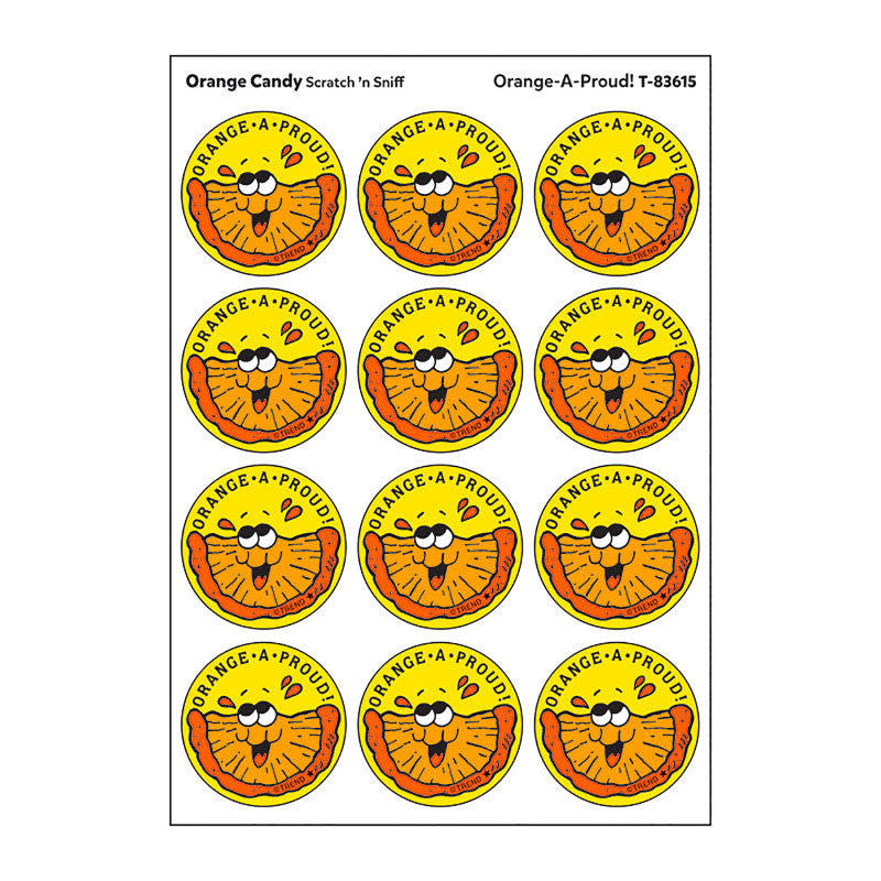 Orange-A-Proud!/Orange Candy Scented Stickers, Pack of 24