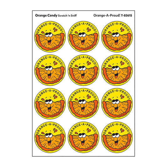 Orange-A-Proud!/Orange Candy Scented Stickers, Pack of 24