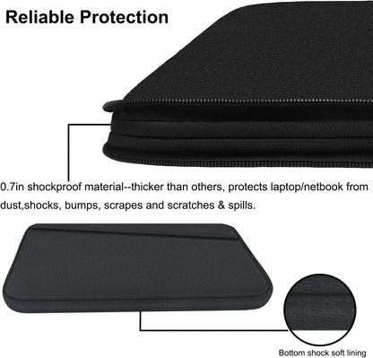 Laptop Sleeve Case 13.3 Inch, Durable 14 Inch Laptop Case Computer Carrying Bag Protective Cover Compatible with 13 14 Inch Macbook Pro, Macbook Air, Dell, HP, Lenovo, Notebook, Computer, Black