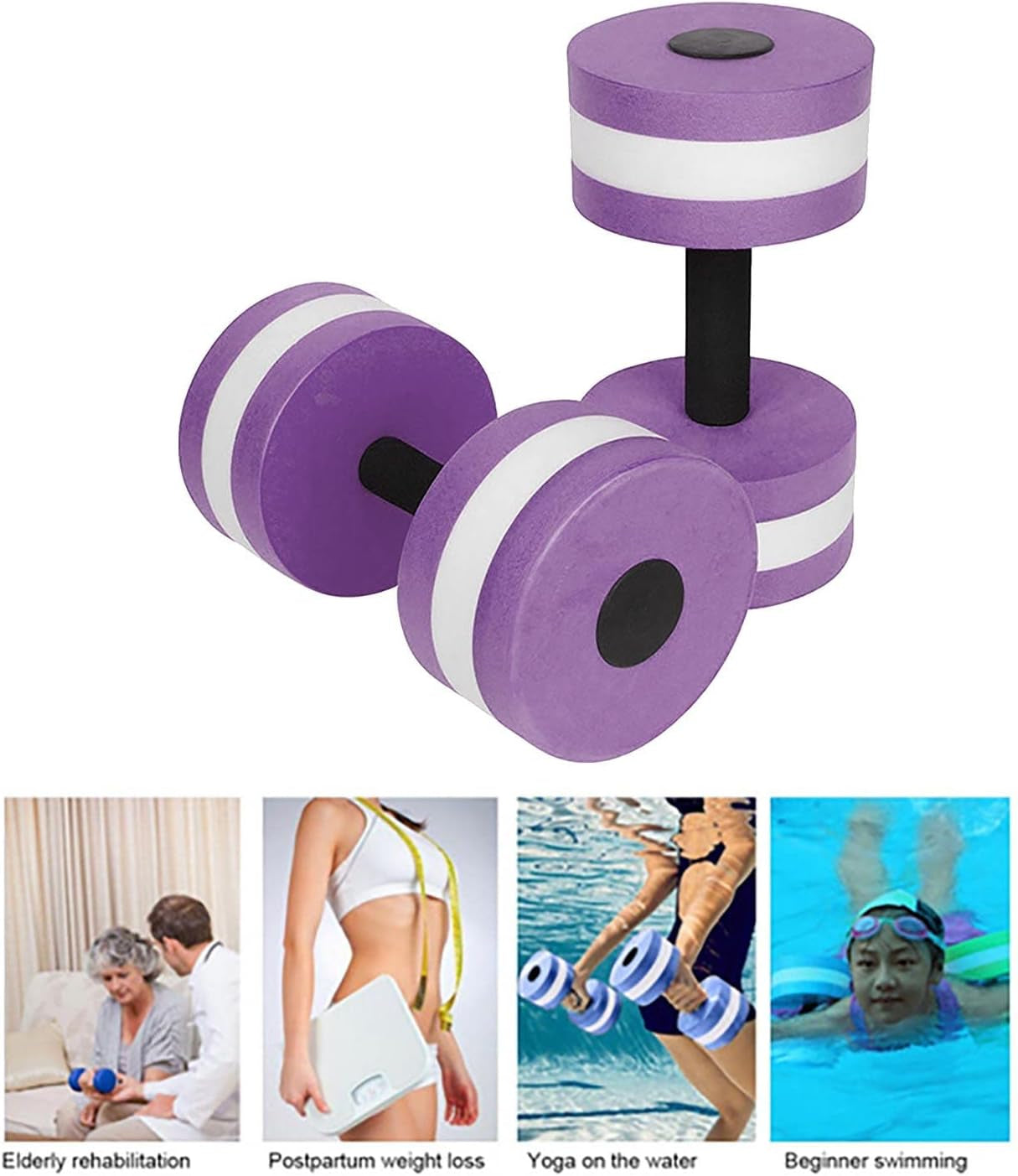 Aquatic Dumbbell Set, 2PCS Water Dumbells Pool Resistance Water Fitness Equipment Foam Dumbbell Water Aerobics Fitness Equipment for Weight Loss