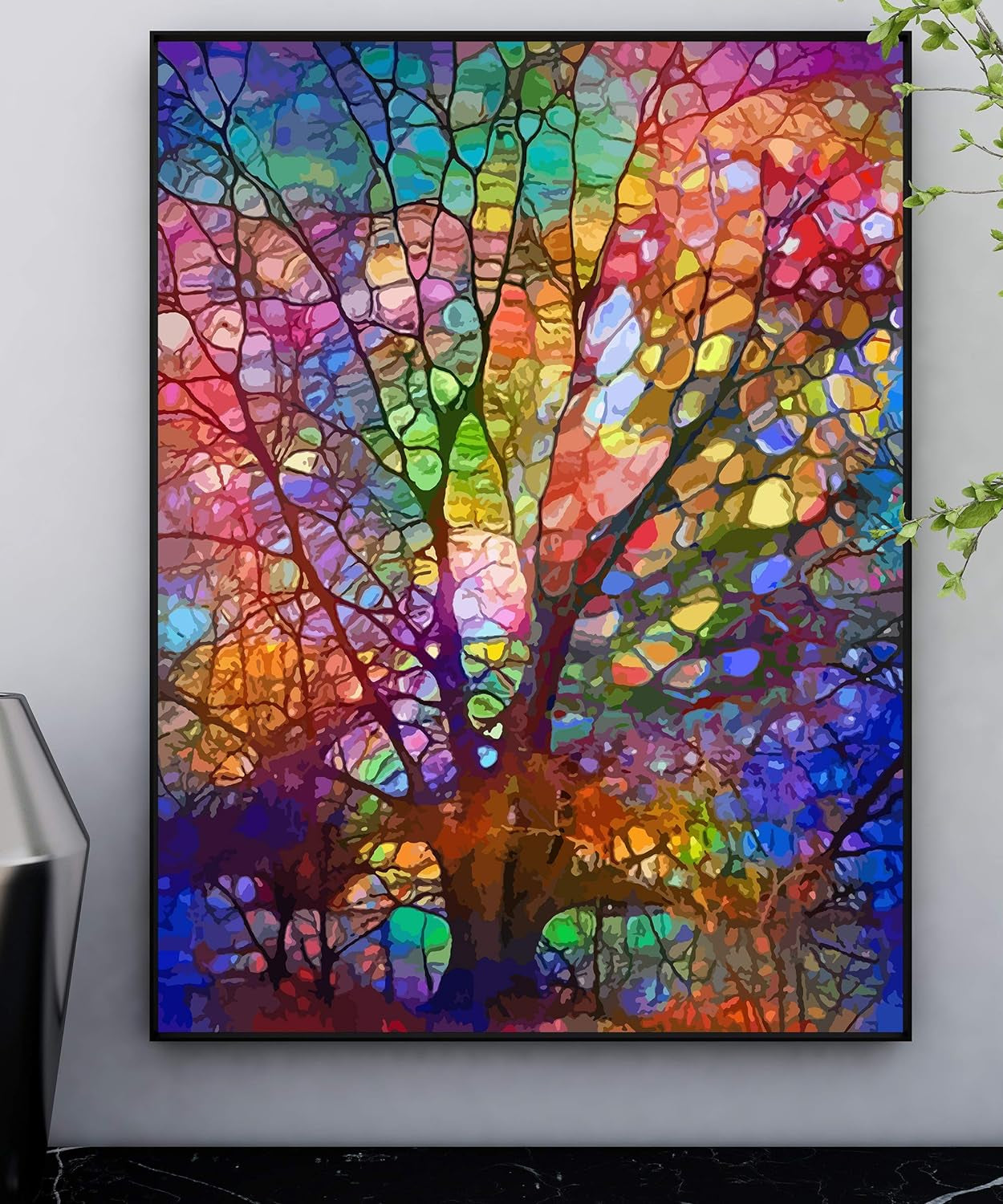Paint by Number for Adults DIY Acrylic Paint by Numbers Kits on Canvas Tree of Life Drawing Colorful Paintworks Artwork for Beginner without Frame, 16 X 20 Inch