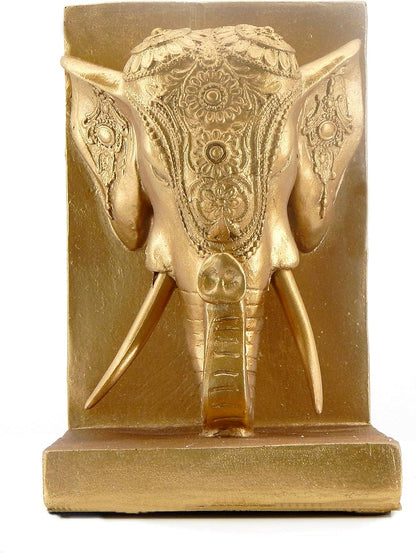 21817 Bookends Elephant Head Bookshelf Decor 7 Inch