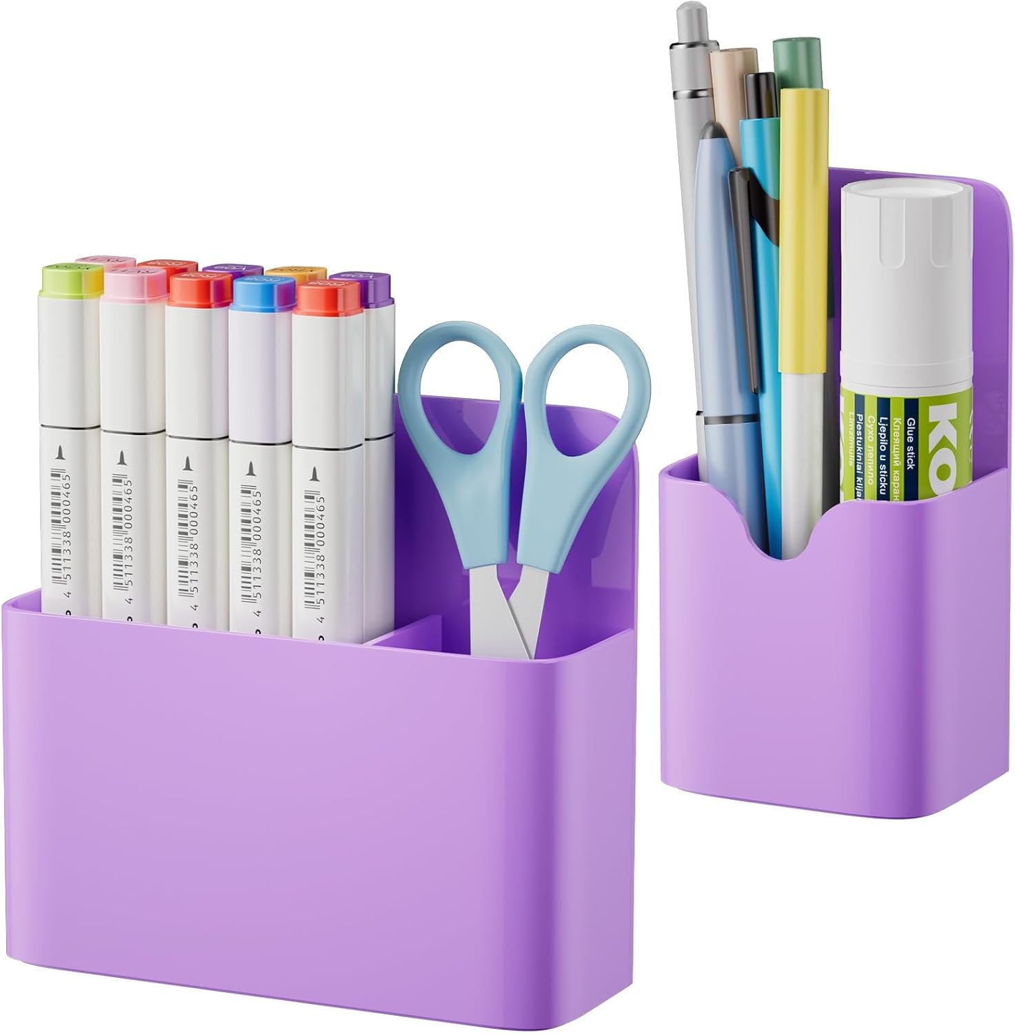 Magnetic Dry Erase Marker Holder,Pen and Eraser Holder for Whiteboard，Magnet Pencil Cup Utility Storage Organizer for Office, Refrigerator, Locker and Metal Cabinets (Purple)