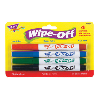 4-Pack Standard Colors Wipe-Off® Markers, 3 Packs - Loomini