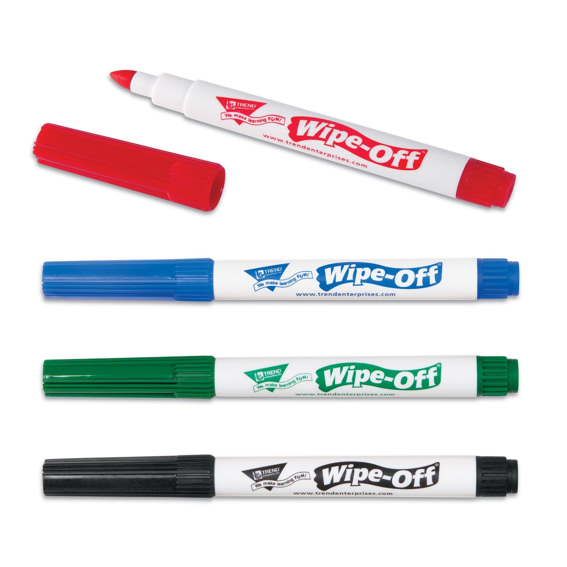 4-Pack Standard Colors Wipe-Off® Markers, 3 Packs - Loomini