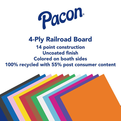 4-Ply Railroad Board, Holiday Green, 22" x 28", 25 Sheets - Loomini