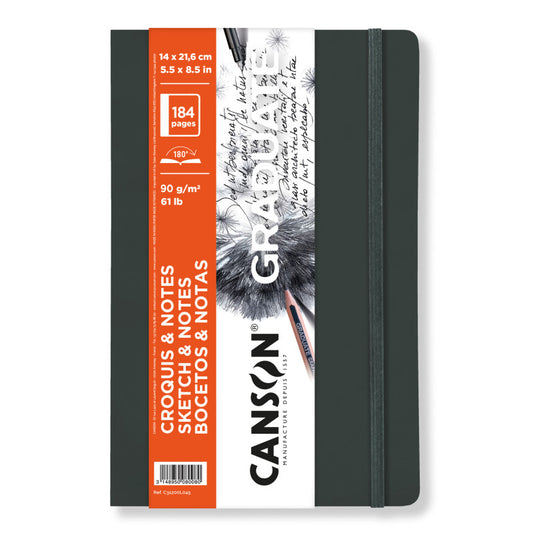 Graduate Sketch & Notes Art Book, Dark Gray, Soft Cover Binding, 92 Sheet, 5.5x8.5 inch, 1 Count