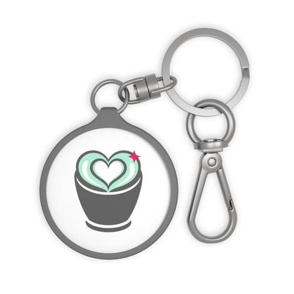 Matcha Latte Heart | Cafe Aesthetic Keyring Tag Accessory | Valentine & Galentine Gift for Friends, Couples | Y2K Minimal