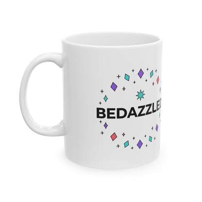 LOVED Rhinestone Text | 11oz Bedazzled Ceramic Coffee Mug | Valentine & Galentine Gift for Her | Y2K Sparkly Aesthetic