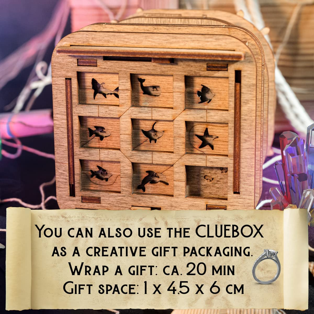 Cluebox - Davy Jones Locker - Escape Room Game - Puzzle Box - Gift Box - 3D Wooden Puzzle for Adults - Wooden Jigsaw - Brain Teaser - Birthday Gift Gadget for Men - Money Box