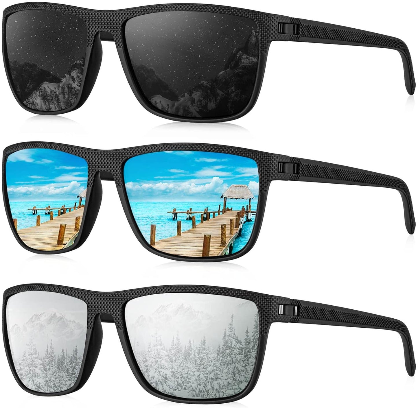 Polarized Sunglasses for Men, Lightweight Sun Glasses with UV Protection for Driving Fishing Golf