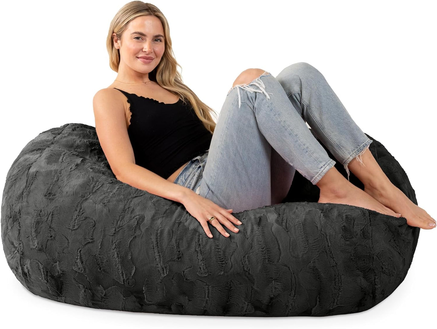 Sofa Saxx Bean Bag Lounger, 4-Feet, Charcoal