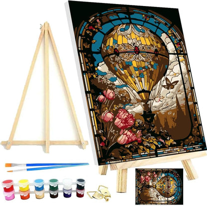 Framed and Easel Woman Flower Paint by Numbers Kit for Adults,Figure Easy Paint by Numbers Kit for Beginner Home Table and Gift for Wall Decor 7.8X11.8Inch