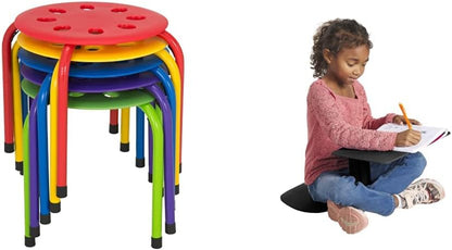 Stacking Stools for Kids and Adults, 17.75" Standard Height Portable Nesting Office and Classroom Stools, Assorted Color, Pack of 5