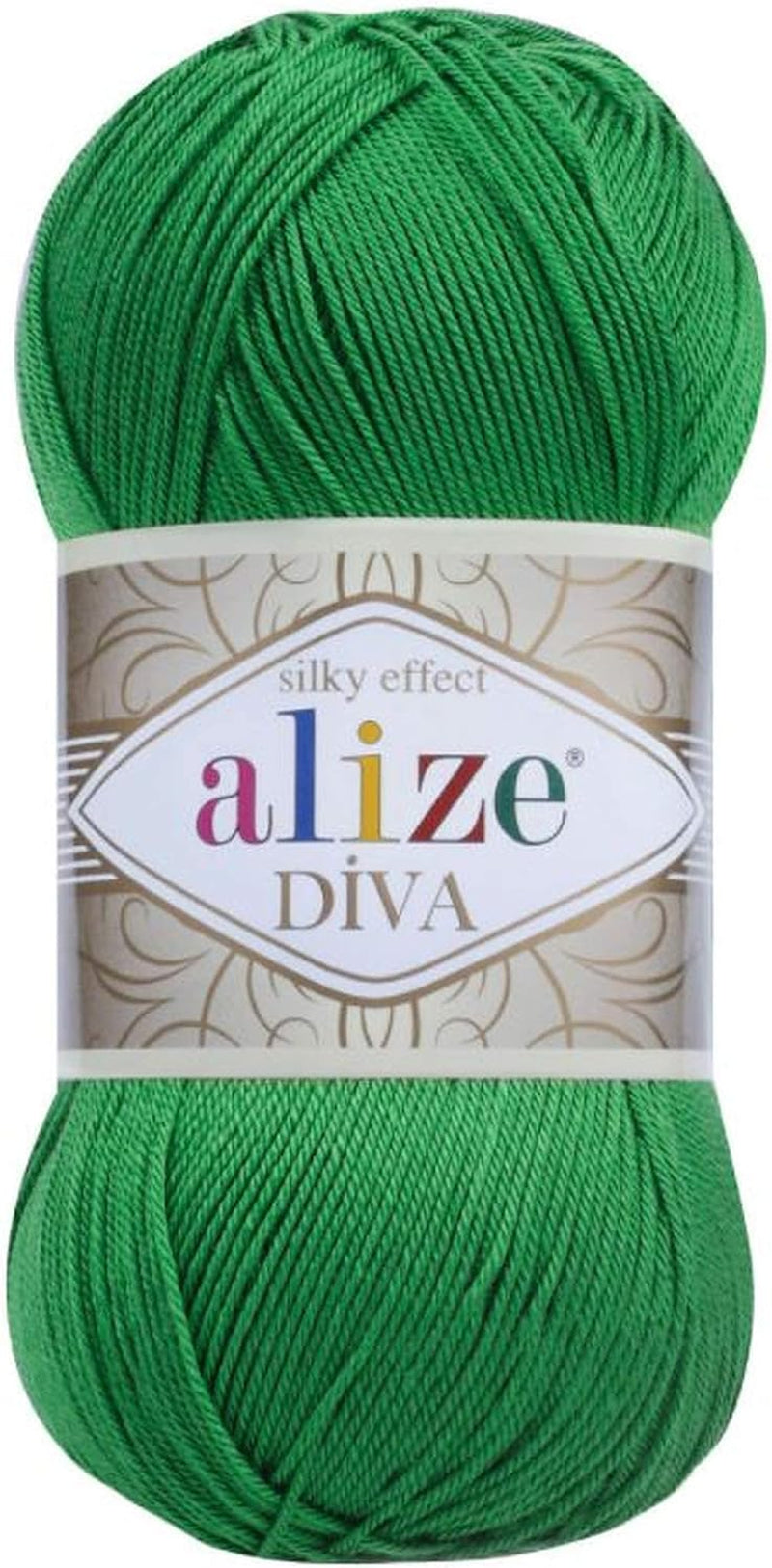 Diva Silk Effect 100% Microfiber Acrylic Yarn 1 Ball Skeins 100Gr 383Yds Color (361 - Navy)